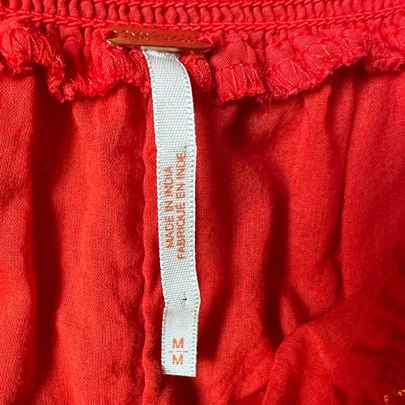 Free People Red Floral Mini Dress Size M (PTP 18.5”) - Picture 8 of 14